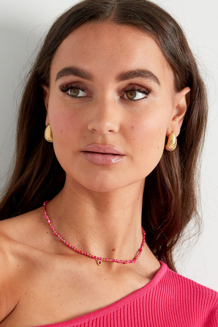 Perlenketten-Charm – rosa/orange Bild2